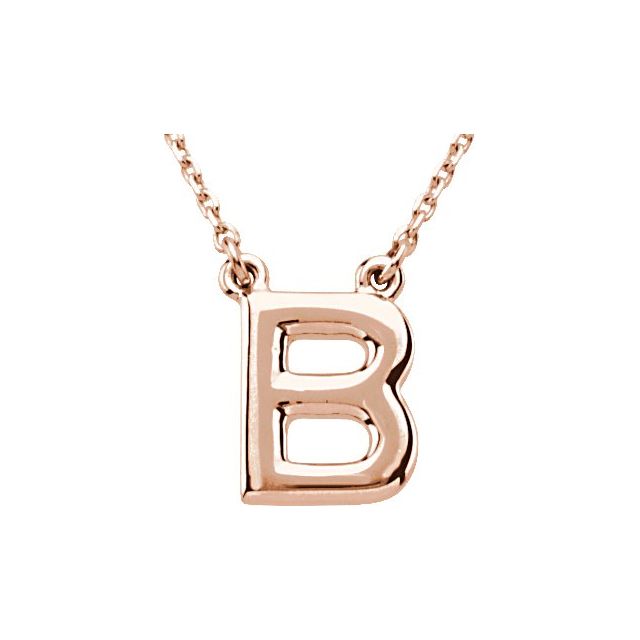 Block Initial Necklace