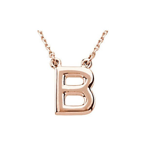 Block Initial Necklace