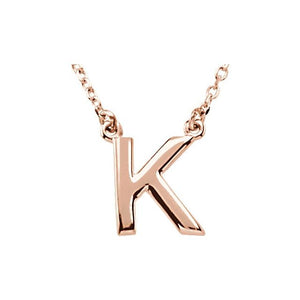 Block Initial Necklace