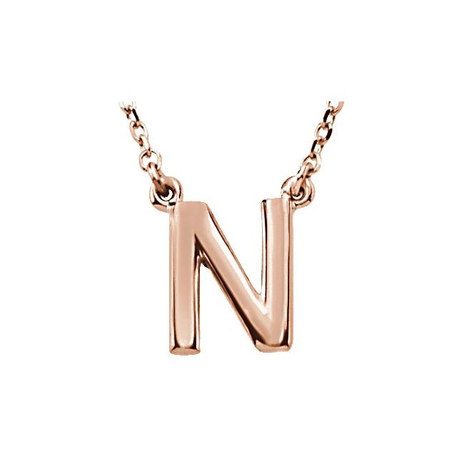 Block Initial Necklace