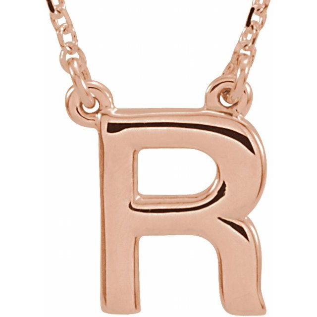 Block Initial Necklace