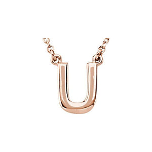 Block Initial Necklace