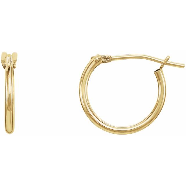 Youth Hinged Hoop Earrings | 14K Gold options* | 12.5 Mm × 2 Mm | Hinged | Polished