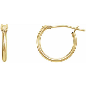 Youth Hinged Hoop Earrings | 14K Gold options* | 12.5 Mm × 2 Mm | Hinged | Polished
