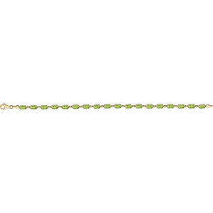 14K Yellow Gold, 6x4 mm Oval Lab-Grown Blue Sapphire Bracelet