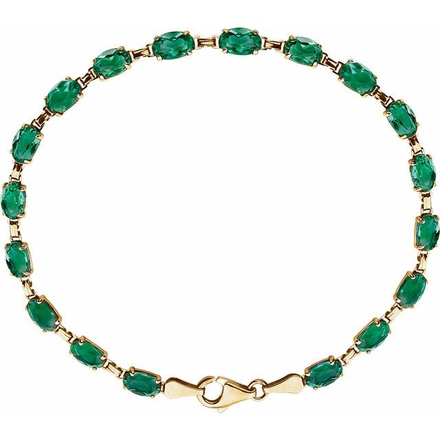 14K Gold Lab-Grown Blue Sapphire Bracelet