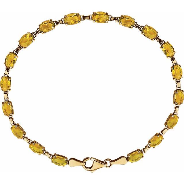 14K Gold Lab-Grown Blue Sapphire Bracelet