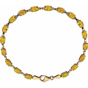 14K Gold Lab-Grown Blue Sapphire Bracelet