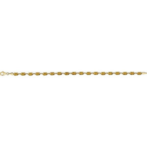 14K Yellow Gold, 6x4 mm Oval Lab-Grown Blue Sapphire Bracelet