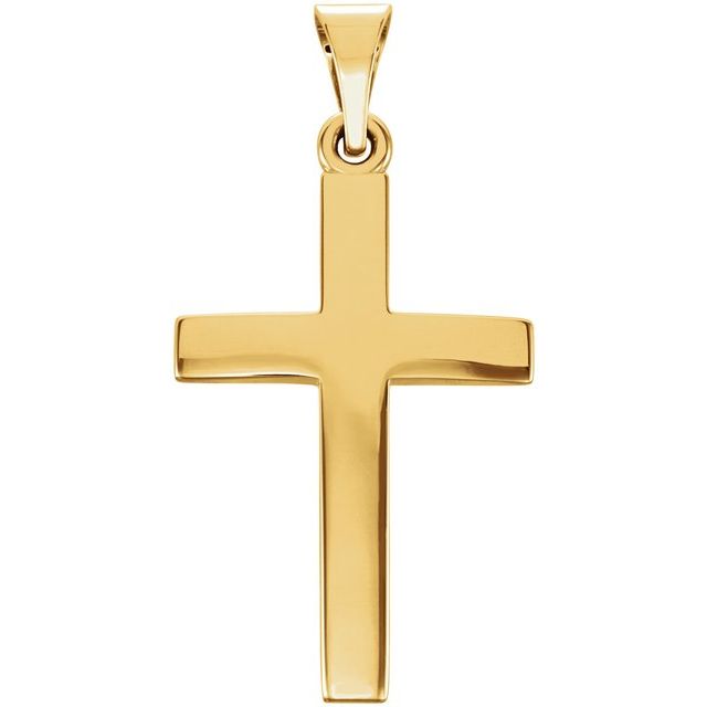 14K Yellow Gold 17x11.5 mm Elegant Cross Pendant