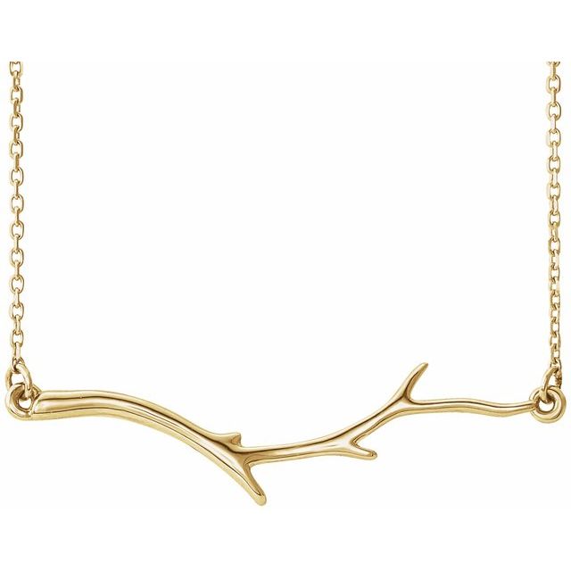 14K White Branch Bar 16-18" Necklace