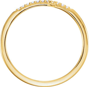 14K Gold .08 CTW Natural Diamond Sideways Cross Ring
