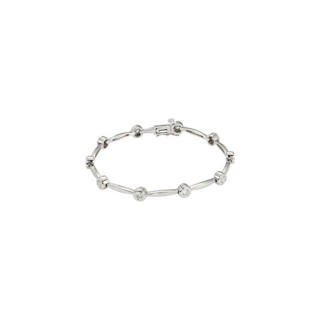 14K Gold 1 Ctw Natural Diamond Line Bracelet
