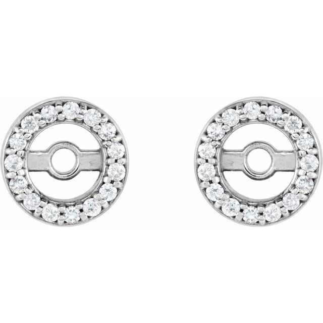 14K White .08 CTW Natural Diamond Earring Jackets with 3.6 mm ID