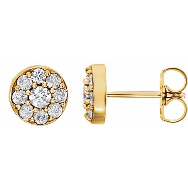 14K Gold Natural Diamond Earrings - Options Available
