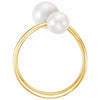 14K White Gold Cultured White Freshwater Pearl Ring - Elegant Design