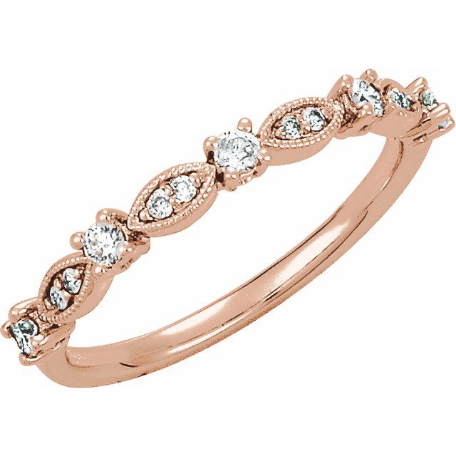 14K Rose 1/5 CTW Natural Diamond Stackable Ring