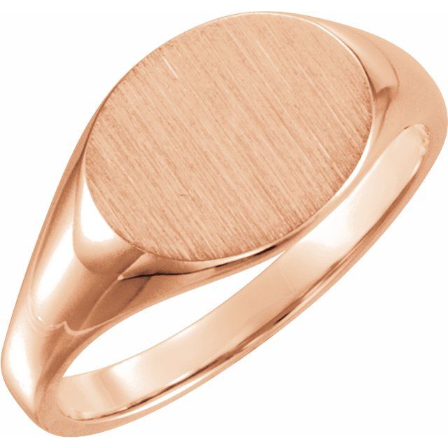 Signet Ring | 14K Gold, 18K Gold, Silver & Platinum | 12 X 9 Mm | Oval | Polished