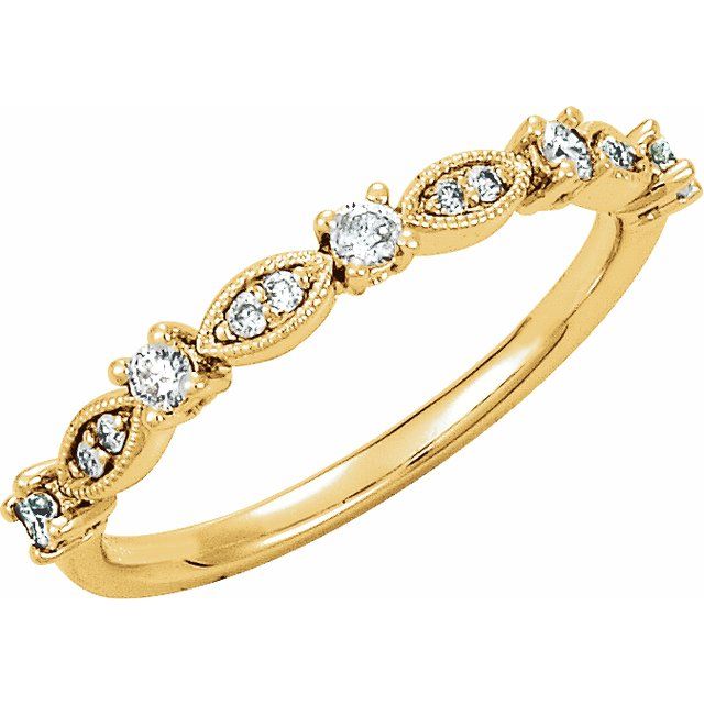 14K Rose 1/5 CTW Natural Diamond Stackable Ring