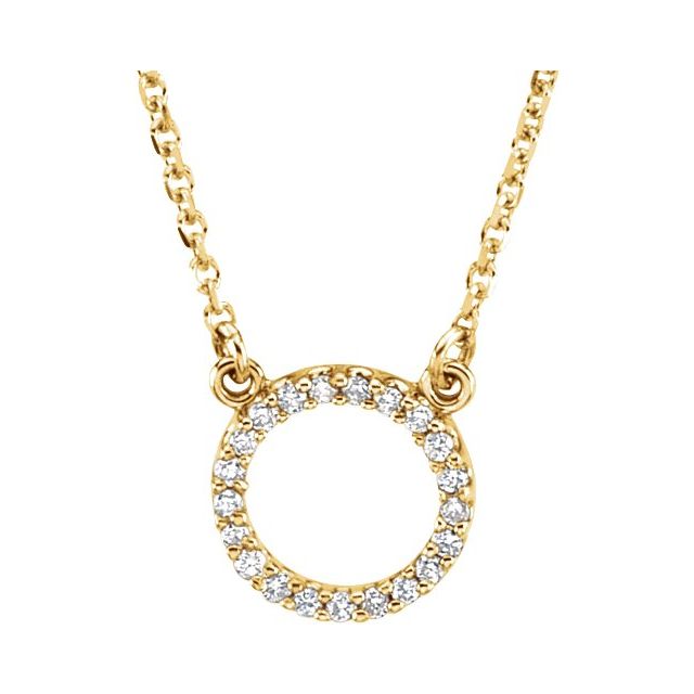 14K White .08 CTW Natural Diamond Circle 16" Necklace