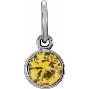 14K Gold Posh Mommy Imitation Garnet Charm/Pendant