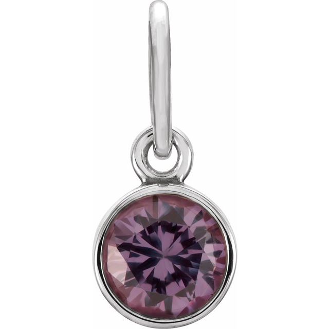 Imitation Garnet Charm | 14K Gold & Silver | options* | 4 Mm | Round | Polished (V2.3)