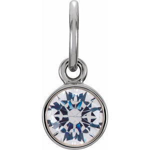 14K Gold Posh Mommy Imitation Garnet Charm/Pendant
