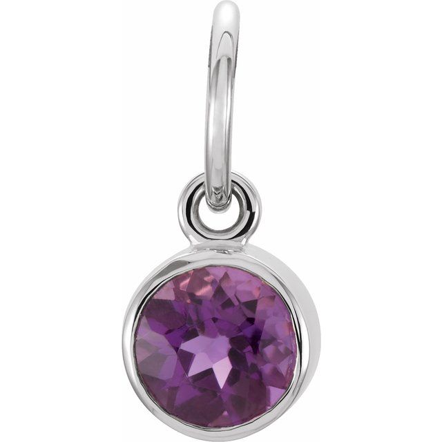 Posh Mommy Imitation Birthstone Charm Pendant in 14K Gold