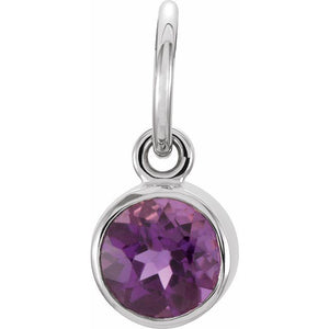Posh Mommy Imitation Birthstone Charm Pendant in 14K Gold