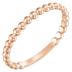 14K Gold & Platinum Stackable Bead Ring - Options Available