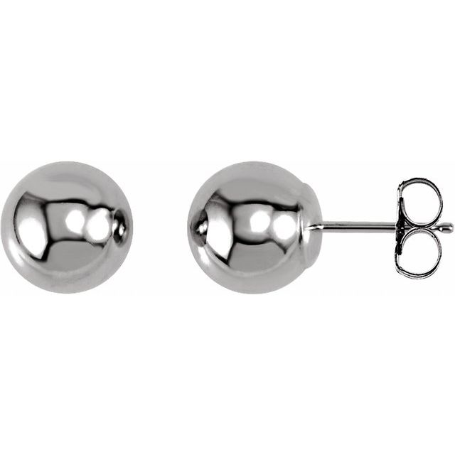 14K White 3 mm Ball Earrings