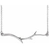 14K White Gold Branch Bar Adjustable Necklace – Elegant Design