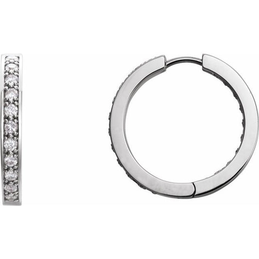 Natural Diamond Hoop Earrings - Options Available