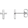 14K White Gold Cross Earring – 7.5 mm Polished Design