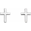 14K White Gold Cross Earring – 7.5 mm Polished Design