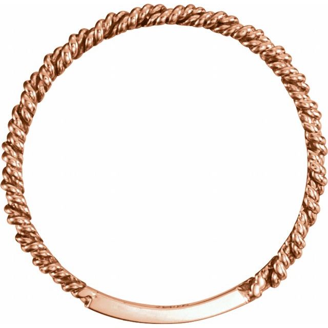 18K Rose Gold Twisted Rope 2 mm Band - Elegant Everyday Ring