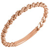 18K Rose Gold Twisted Rope 2 mm Band - Elegant Everyday Ring