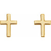 14K White Gold Cross Earring – 7.5 mm Polished Design