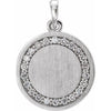 14K White Gold Engravable Pendant Necklace with 1/5 CTW Natural Diamonds, 16-18