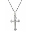 14K Yellow Gold Polished Cross Pendant - Faith & Devotion Symbol