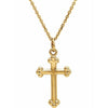 14K Yellow Cross Pendant