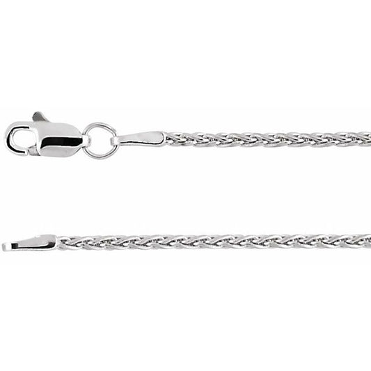 Sterling Silver 1.5  mm Wheat 7" Chain