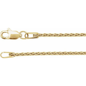 Sterling Silver 1.25 mm Wheat 7-inch Elegant Chain Bracelet