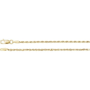 14K Yellow Gold 1.8 mm Diamond-Cut Rope Chain - Elegant Design
