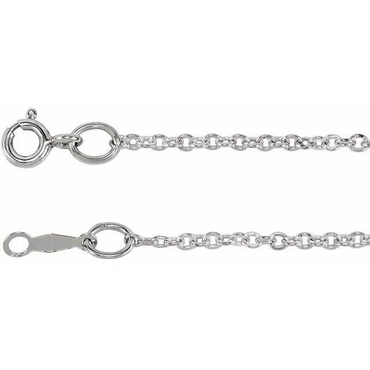 Sterling Silver 1.75  mm Cable 7" Chain