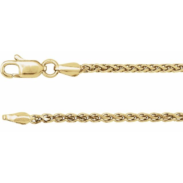 Diamond-Cut Wheat Chain Bracelet in 14K Gold