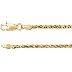 Diamond-Cut Wheat Chain Bracelet in 14K Gold