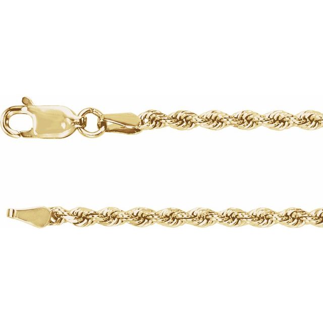 Diamond-Cut Rope Chain Bracelet in 14K Gold