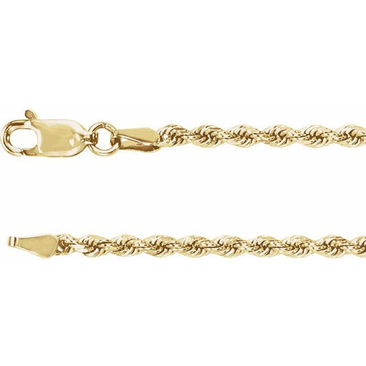 Diamond-Cut Rope Chain Bracelet in 14K Gold