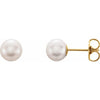 14K White Gold Cultured Freshwater Pearl Earrings - Timeless Elegance